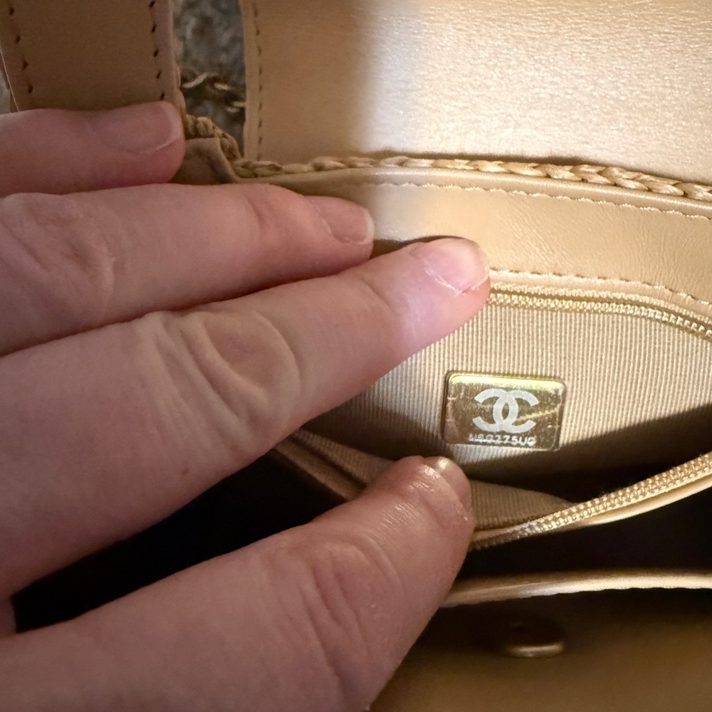 Chanel Braided Raffia & Gold Tone Metal Mini Shopping Bag - Picture 6 of 9